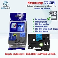 Super Sticky printed label TZ2-S551 - Black text on blue background 24mm x 8m (PT-P700, PT-P750W, PT