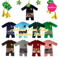 Baby Infant Romper Jumper Baju Melayu Kurung Cekak Musang Malay Batik Samping