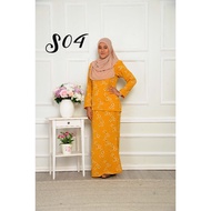 Baju kurung bercorak embroidery terbaru - Baju mini moden dot viral & ironless - Baju kurung pendek