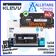 (ALLSTARS : We are Back / RAM PROMO) KLEVV Performance 16GB DDR4 3200MHz CL22 SODIMM RAM / Notebook RAM / NUC RAM (KD4AGSA80-32N220A) (Warranty Limited Lifetime by TechDynamic)
