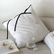 [Cushion Cover] String Ribbon Cushion Cover 50x50cm | Aesthetic White Cotton, French Home Decor