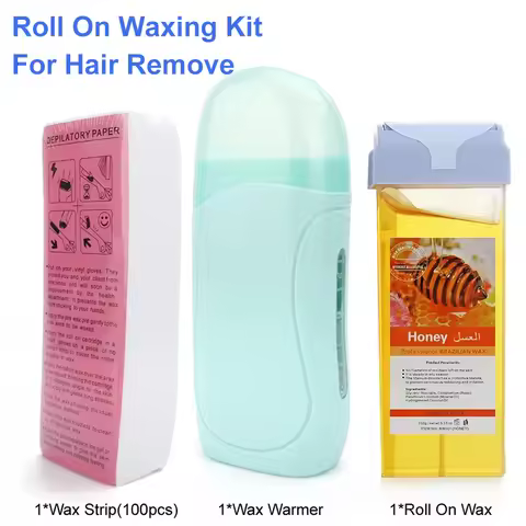 Roll On Waxing Kit With Wax Cartridges And Wax Strips 3 In 1 Soft Wax Heater Kit Hair Removal Wax Wa