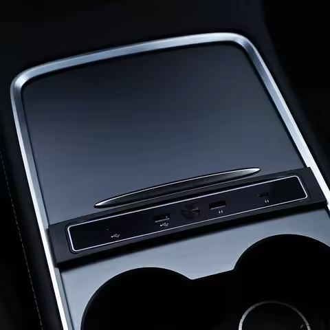 Center Console Car USB Hub Multiport Charger For Tesla Model 3 Y 27W Quick Charger USB Shunt Hub Doc