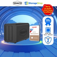 Combo Thiết bị lưu trữ NASTerraMaster F2-424 kèm 1 ổ cứng Toshiba NAS N300 24/7 Chính hãng