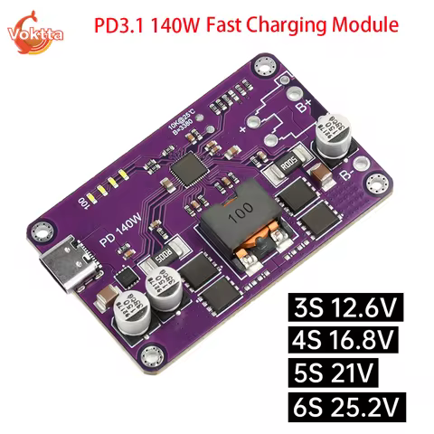 PD3.1 140W High-Power Fast Charging Module 3S 4S 5S 6S Lithium Battery Charger/Discharger ModuleType