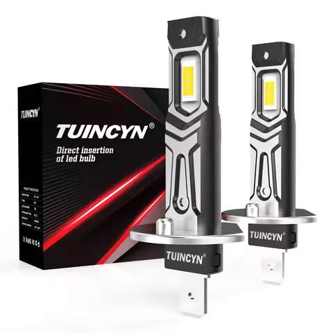 TUINCYN 2Pcs Upgrade H1 LED Headlight Bulb Canbus Nonpolarity for Ford Fiesta Focus MK2 MK3 BMW E90 