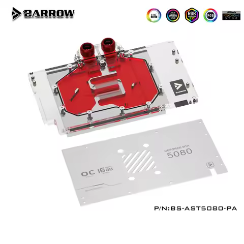 Barrow GPU Block For ASUS TUF RTX 5080 / 5070Ti O16G GAMING , Graphics Card Water Cooler , PC Coolin