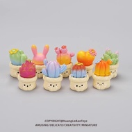 Mini Cute Cactus Miniature Simulation Succulent Potted Plant Model Toy Desk Decoration Creative Orna