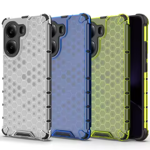 Translucent Honeycomb Drop-proof Case for POCO X7 Pro POCO F6 Pro X6 P Poco M6 F5 Pro X5 M5 M4 X4 GT