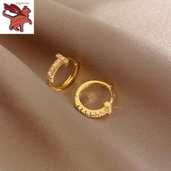 earrings for women gold 916 original womens zircon earrings light luxury design Korean temperament earrings jewelry