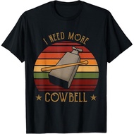 More Cowbell Funny Cowbell Retro Unisex-Adults T-Shirt Black