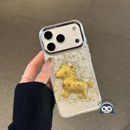 New Year Cute Gold Pony Phone Case For OPPO Reno 15 14 13 12 11 9 Pro 8 5 5K Find X9 X8 Pro X7 X3 Li