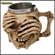 Stainless Steel Mug Halloween Beer Cup Resin 3D Goblet Mug With Skull and Bones Design Coffee Cup Ha