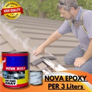 Epoxy Primer Gray with Catalyst 1 Gallon(3 Litters)NOVA BULL High Quality 1 Liter with Catalyst