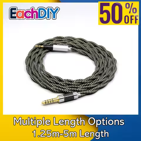2 Core 2.8mm Litz OFC Earphone Braided Sleeve Cable For Austrian Audio Hi-X15 Hi-X65 Hi-X50 X55 Head