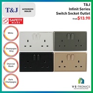 T&amp;J Infinit Series Switch Socket Double Outlet