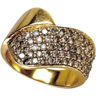 Size 14 Diamond 1.01ct Ring, K18 Gold, 8.6g, Women's [Used]