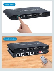 4K 2x6 HDMI Switch Splitter Cat6 Ethernet Cable Extender 100m 2 in 2 Out with 4 Port RJ45 Port Vs HD