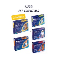 NexGard Spectra Chewable Tablets for Dogs 3 Tablets/Box All Breed Sizes Flea Ticks Heartworm Defense