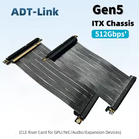 Pcie 5.0 X16 PCI Express Riser Cable Dual Reverse GEN 5 Newest GPUs RTX 5090 Video Card Mini ITX Cha