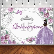 Sendy 7x5ft Quinceanera 15th Birthday Backdrop for Sweet Girl Mis Quince Anos 15th Party Decorations