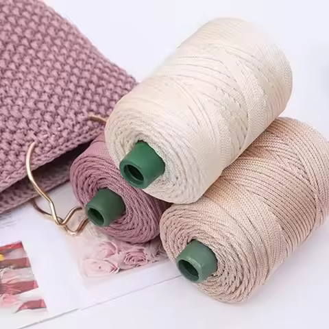 3mm Summer Crochet Yarn Ice Rope Thread for Hand Knitting Bag Hat Shoes Woven DIY Hook Cushion Silk 