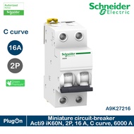 A9K27216 - Schneider Electric Miniature circuit-breaker Acti9 iK60N 2P 16 A C curve 6000 A  6kA (IEC