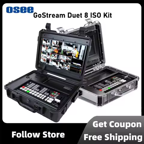 OSEE GoStream Duet 8 ISO Kit All-in-One Live Stream Switcher 14" Integrated Monitor SDI & HDMI Video