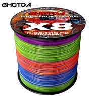 tali pancing benang GHOTDA Main Line X8 Fishing Line 8 Braided Multifilament PE Line Ocean Fishing L
