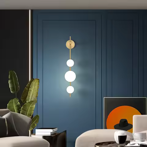 Vertical Globle Wall Lamp Sconce Light for Living Room Bedroom