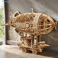 EPOCH 3D Wooden Puzzle, Mechanical Design Hand Craft Airship Model, Toy Construction Wooden Construc