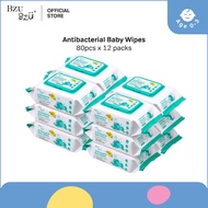 BZU BZU NEW Anti Bacterial Baby Wipes (80 pcs x 12)  [Exp: Year 2028]