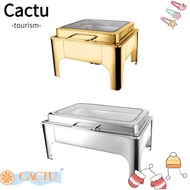 CACTUS Buffet Stove, 6/9L Stainless Steel Chafing Dish Buffet Set,  with Transparent Hydraulic Lid B