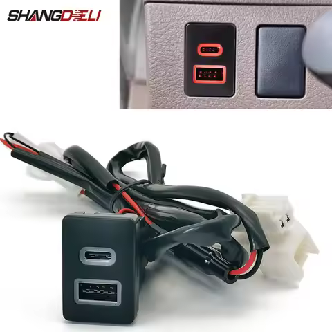 12V/24V For Toyota Spade 2012-2016 LC76 2019-2024 Car Charger USB QC3.0 Type-C PD Socket Charger Ada