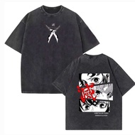 Demon Slayer Washed Shirt Cotton High Quality men Classic Vintage Grunge aesthetic shirt Grunge Pop 