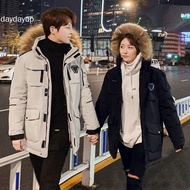 Down Jacket Men Women Mid Length Winter Jacket Korean Version White Duck Down Thickened Overalls Windproof Waterproof