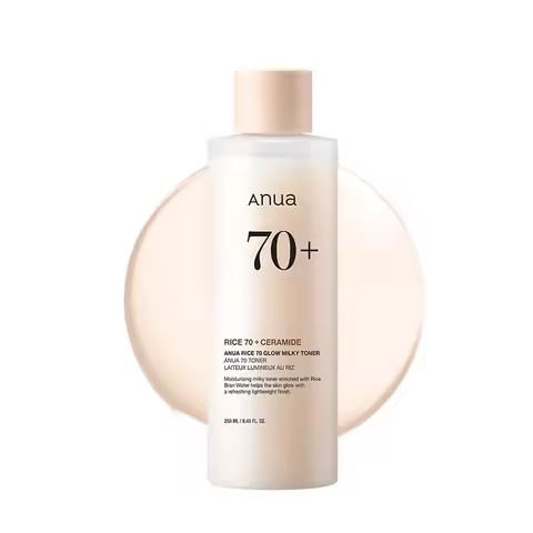 Anua Rice 70 Glow Milky Toner With 70% Rice Water & Ceramide - Hydrating Brightening Facial Toner Fo
