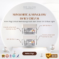 Ms Glow Sunglow &amp; Sunwhite Daily Cream / cream pagi ms glow / day cream ms glow / sunscreen ms glow / sunglow sunscreen viral / sunglow beauty skincare / ms glow sunwhite / sunscreen msglow /sunwhite ms glow / sunscreen wajah spf 50 / sunscreen wajah ori