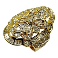 Size 10 Diamond Ring, 1.00ct total weight, K18 Gold, 7.0g, Women's [Used]