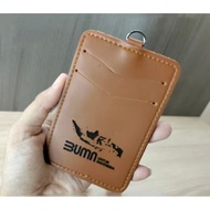 ID card Name holder Leather ID card holder, 3-slot ID card holder