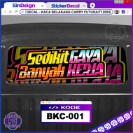 STIKER KACA BELAKANG MOBIL PICKUP SUZUKI CARRY FUTURA / MITSUBISHI COLT T120SS STICKER DECAL PRINT V