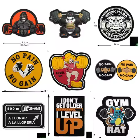Gym PVC Luminous Hook and Loop Patch, Painless, Unprofitable, Fitness, Outdoor Moral Badge, Tactical