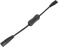 320 C8 to C7 Power Extension Adapter Cord Male to Female with Switch, 0.98ft for Desk Lamp, Speakers