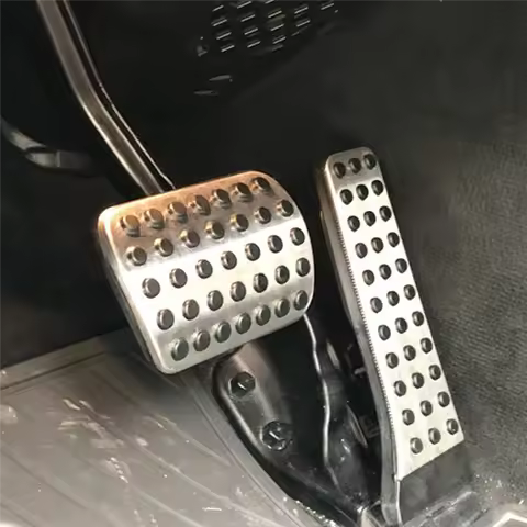 QB-4 Set Car Accelerator Brake Foot Pedals Cover Footrest Pad Rest Pedal For Mercedes Benz C E S GLK