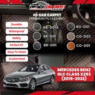 Mercedes-Benz Glc-Class X253 ( 2015 - 2023 ) Glc 200 Vip 6D Car Carpet PU Leather Car Mat Floor Mat 