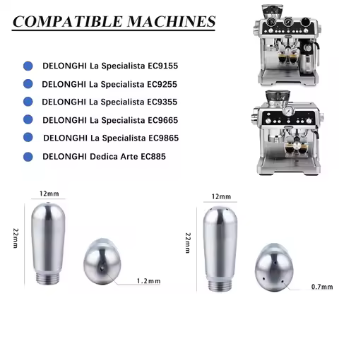 Delonghi La Specialista Coffee Steam Nozzle Milk Foam Spout Steam Wand Tip for EC9155/9355/9255/9665