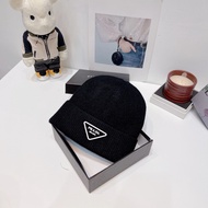 CHANEL444 Red Knitted Hat CC Logo Fashion Trend Unisex