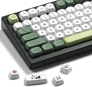 XVX MOA Profile Matcha Panda PBT Dye-Sub Keycaps Set, 143-Key Green & Creamy Keycaps for Mechanical