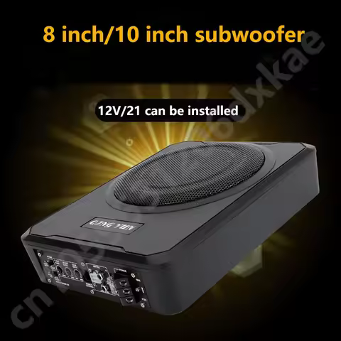 10inch 600W Car Subwoofer HIFI Slim Under-Seat Bass Powered Car Speaker Subwoofer Power Amplifier Sp