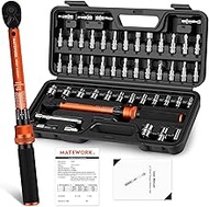 50PCS Bike Torque Wrench Set, 1/4" Drive Click Torque Wrench, 10-220 in.lb(1-24.7nm) Inch Pound Bicy